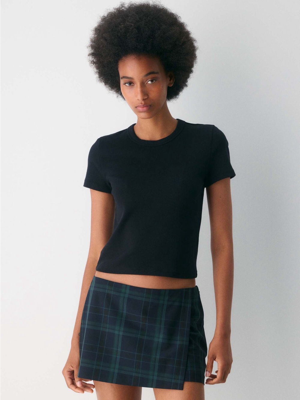 Aritzia Sunday Best BestHug Little Ribbed T-Shirt Black